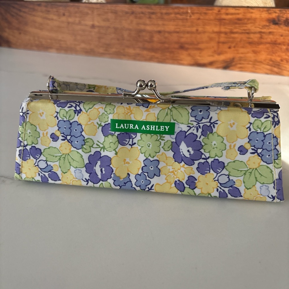 Laura Ashley Yellow & Purple Floral Kiss-Lock Clutch